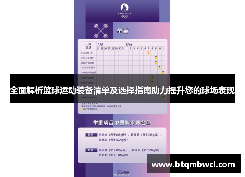 全面解析篮球运动装备清单及选择指南助力提升您的球场表现
