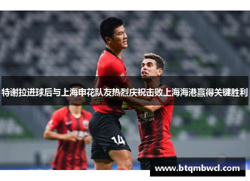 特谢拉进球后与上海申花队友热烈庆祝击败上海海港赢得关键胜利
